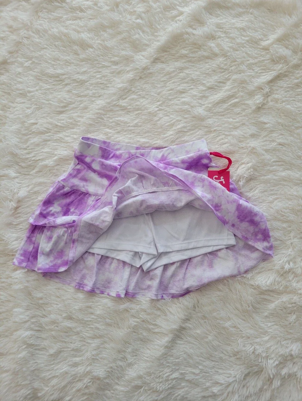 Justice Set Of Short Sleeve Tops And Skort Purple Tie Dye Girls Size L 12/14